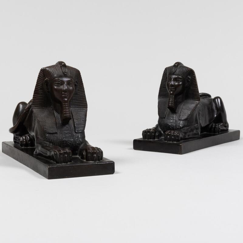 Appraisal: After Carl Kauba - Two Sphinx Bronze inscribed 'C Kauba'