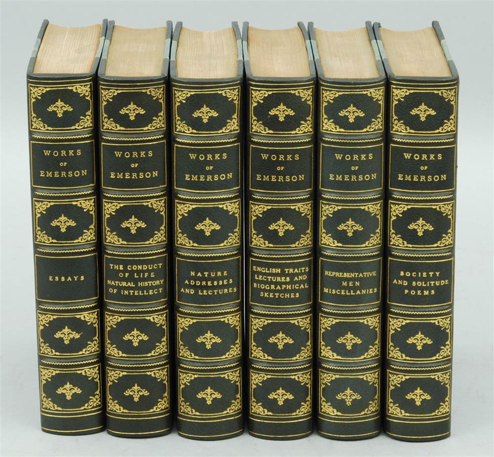 Appraisal: BINDINGS RALPH WALDO EMERSON WORKS Boston and New York Houghton