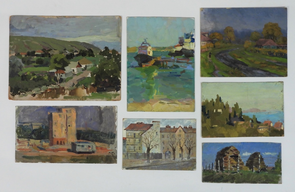 Appraisal: PC UKRAINIAN ARCHITECTURE LANDSCAPE PAINTINGS Ukraine th CenturyIncludes a depiction