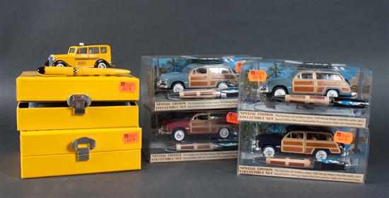 Appraisal: Four ''Woody Wagon'' collectible car and pen together with ''Skyline