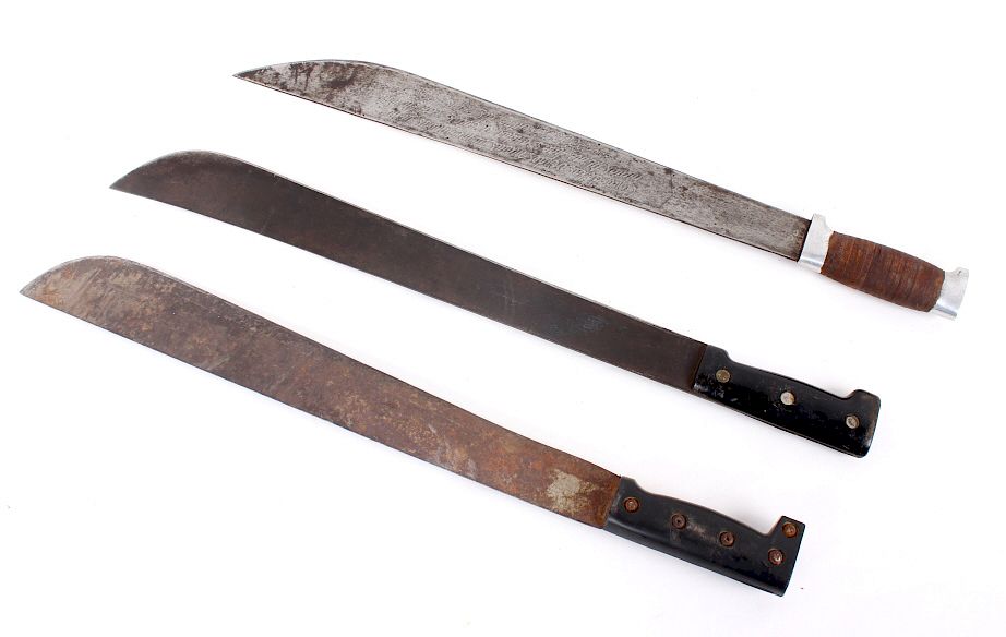 Appraisal: Vintage Machete Collection This lot features three machetes of various