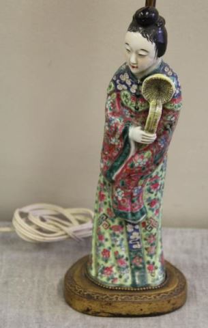 Appraisal: Chinese Geisha Figure Mounted as a Lamp Female figure holding