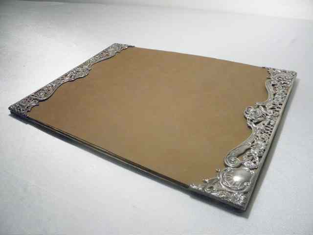 Appraisal: Gorham sterling silver desk blotter edges Detailed chased and reticulated