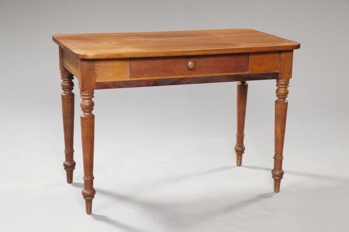 Appraisal: American Sheraton Walnut Library Table late th century the rounded