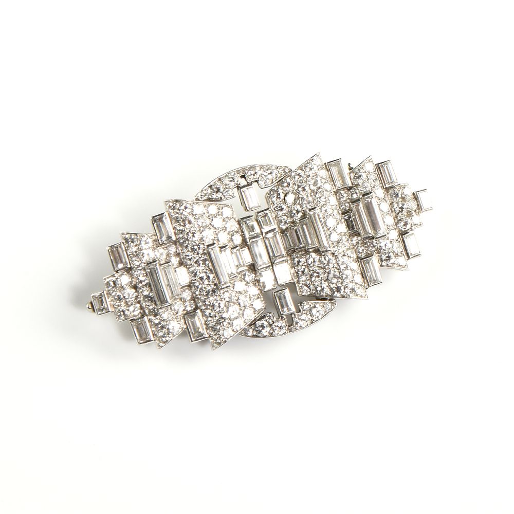 Appraisal: AN ART DECO K WHITE GOLD AND DIAMOND DUET DRESS