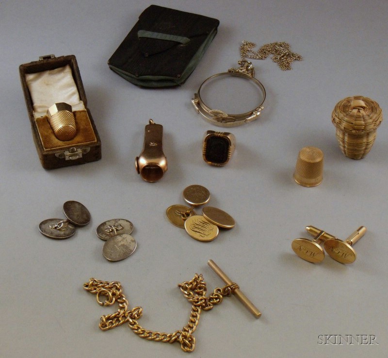 Appraisal: Small Group of Men's Estate Jewelry and Other Items including