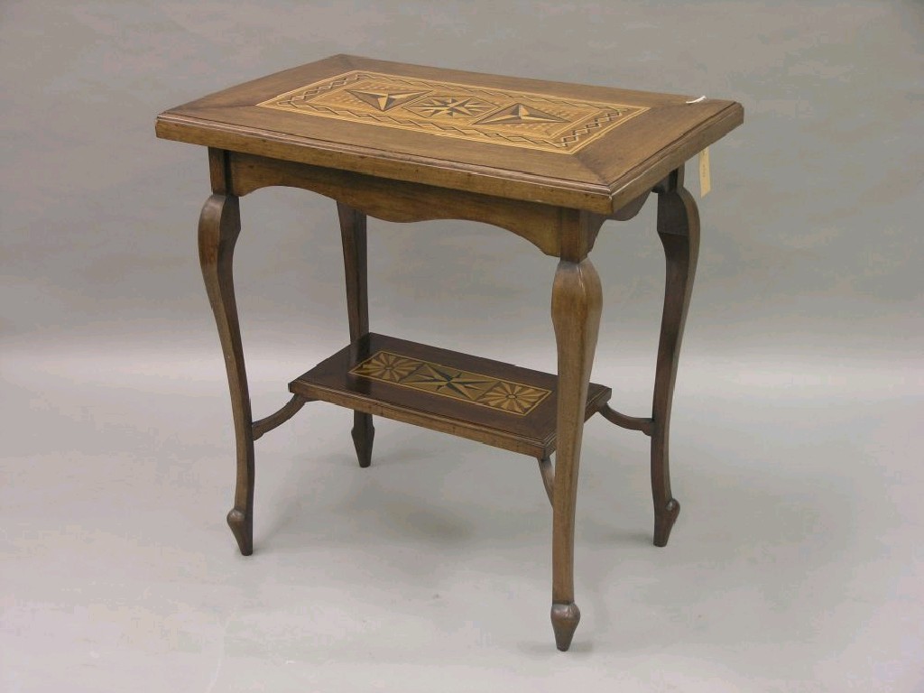 Appraisal: An early th century mahogany and parquetry centre table rectangular