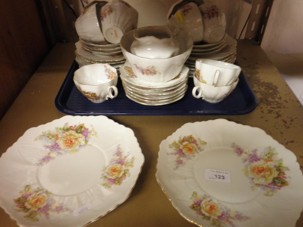 Appraisal: A Continental porcelain tea service each piece printed with flowers