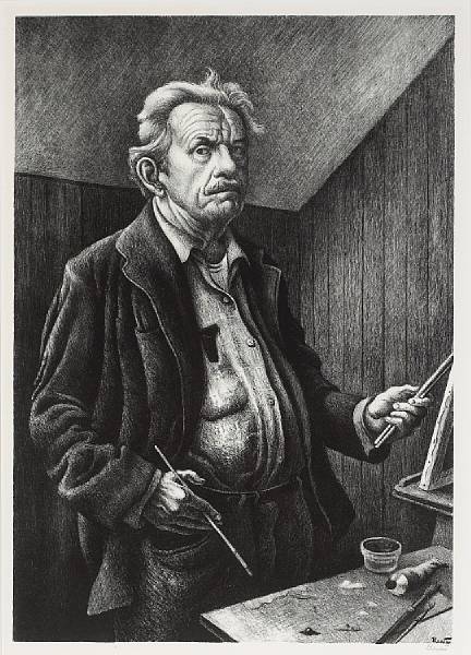 Appraisal: Thomas Hart Benton American - Self-Portrait F Lithograph on BFK