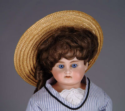 Appraisal: TURN HEAD KESTNER DOLL Blue glass sleep eyes on this