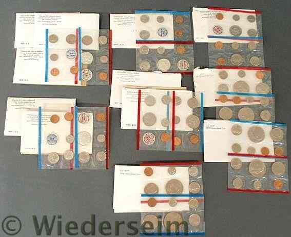 Appraisal: Twelve U S uncirculated coin proof sets with penny nickel