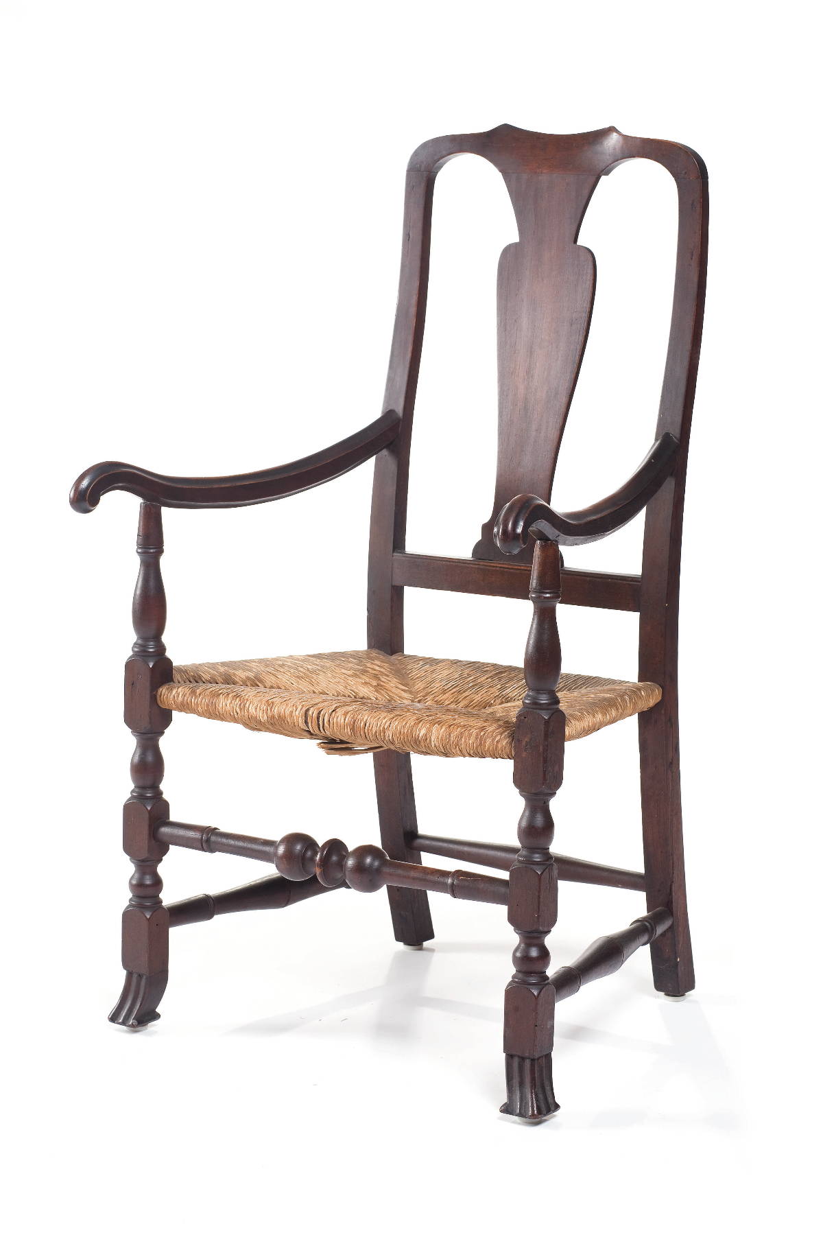 Appraisal: NEW HAMPSHIRE QUEEN ANNE CARVED MAPLE ARMCHAIR