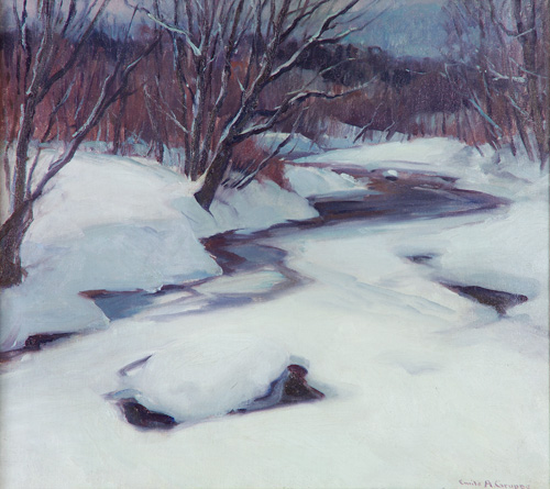 Appraisal: Emile Gruppe American - Frozen Stream Oil on canvas framed