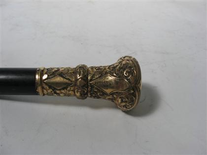 Appraisal: A gold wash capped ladies walking stick Monogrammed and dated