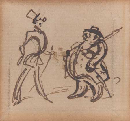 Appraisal: GEORGE CRUIKSHANK British - Two Gentlemen Pen and dark brown