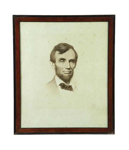 Appraisal: PORTRAIT OF ABRAHAM LINCOLN BY JOSEPH DECAMP AMERICAN - Lithograph