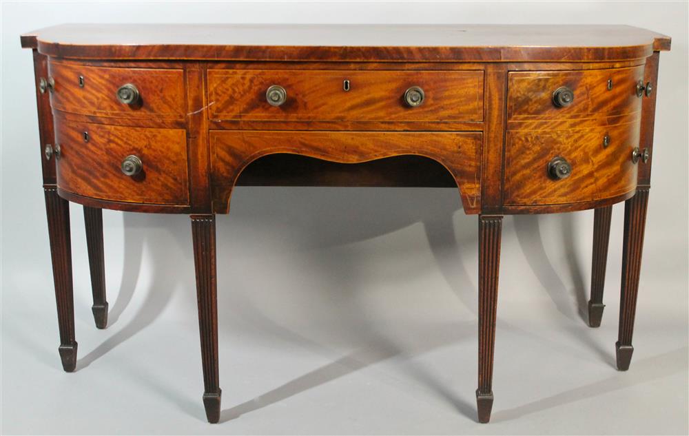 Appraisal: GEORGE III INLAID MAHOGANY SIDEBOARD CA having a rectangular single