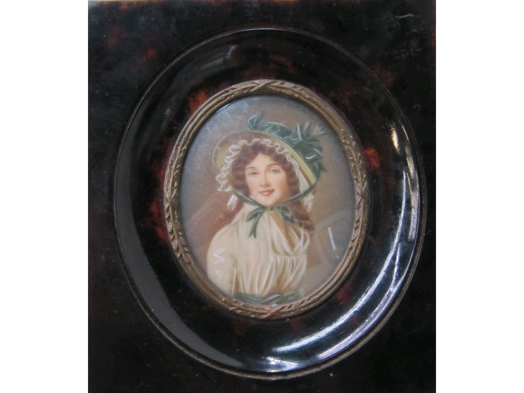 Appraisal: Portrait miniature of a Georgian lady in tortoiseshell frame