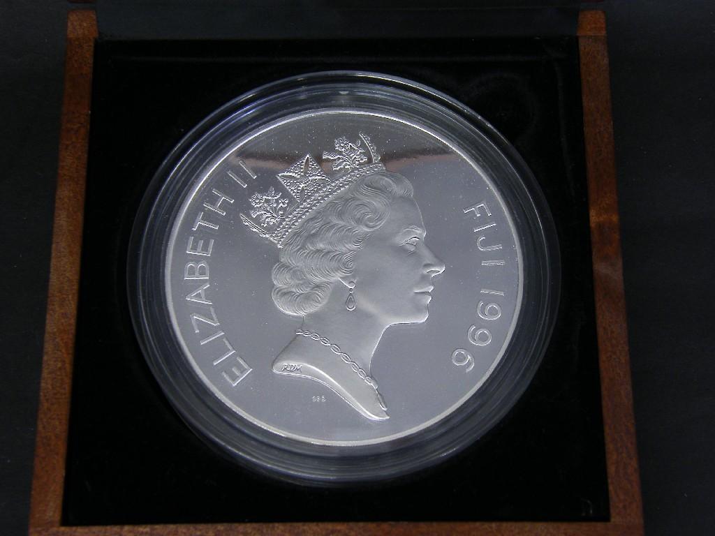 Appraisal: Cased Fiji oversized coin commemorating the th birthday of the