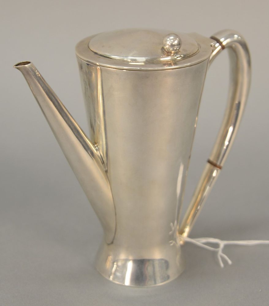 Appraisal: Geeves Mexican sterling silver modern tea pot marked sterling Geeves