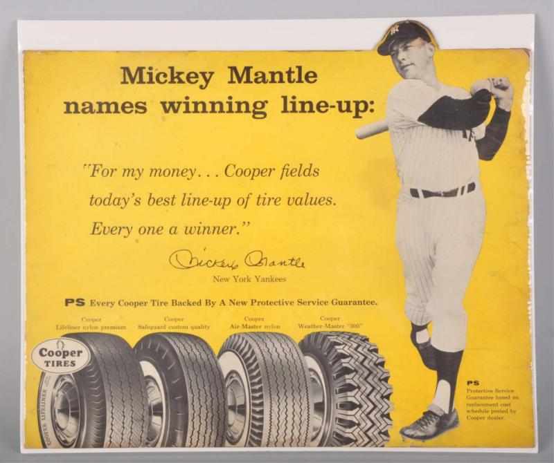 Appraisal: Mickey Mantle New York Yankees Cooper Tires Ad Description Shows