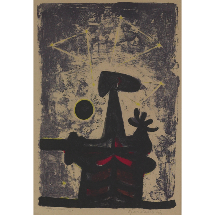 Appraisal: Rufino Tamayo Hombre Luna y Estrellas c color lithograph