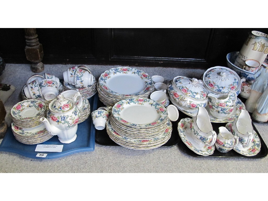 Appraisal: Three trays of 'Floradora' pattern tea and dinnerwares to include