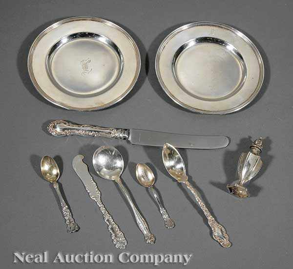 Appraisal: A Miscellaneous Group of Silver including bread and butter plates