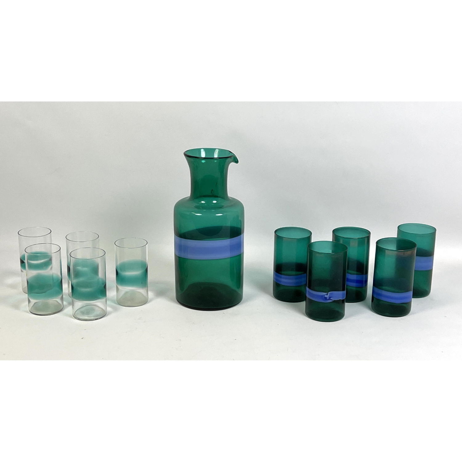 Appraisal: pc Drink set with Glasses Flavio Bianconi Venini acid stamp