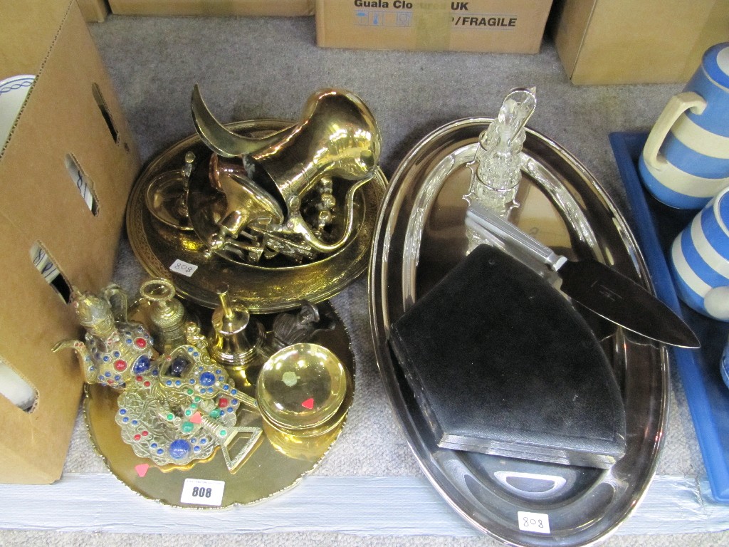 Appraisal: Lot comprising assorted brassware EP etc