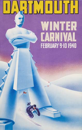 Appraisal: SIGNATURE ILLEGIBLE DARTMOUTH WINTER CARNIVAL x inches Pratt Institute Condition