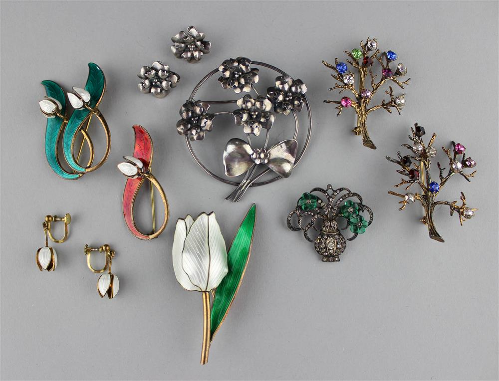 Appraisal: COLLECTION OF NORWEGIAN STERLING AND ENAMEL sterling and enamel brooch