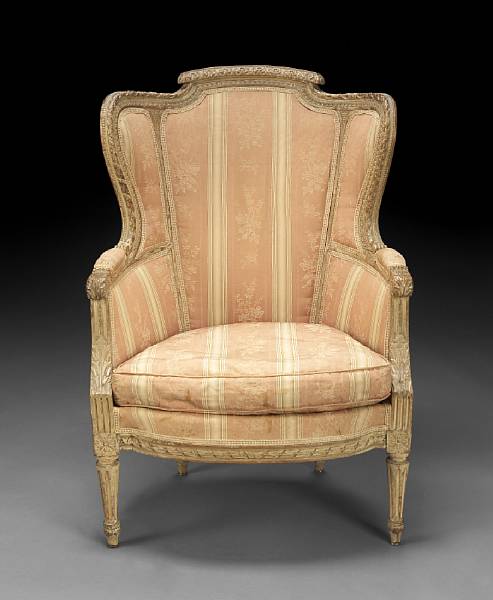 Appraisal: A Louis XVI style carved beechwood berg re late th