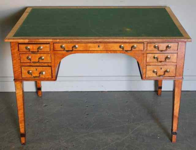 Appraisal: George III Satinwood Desk From an Oyster Bay Long Island