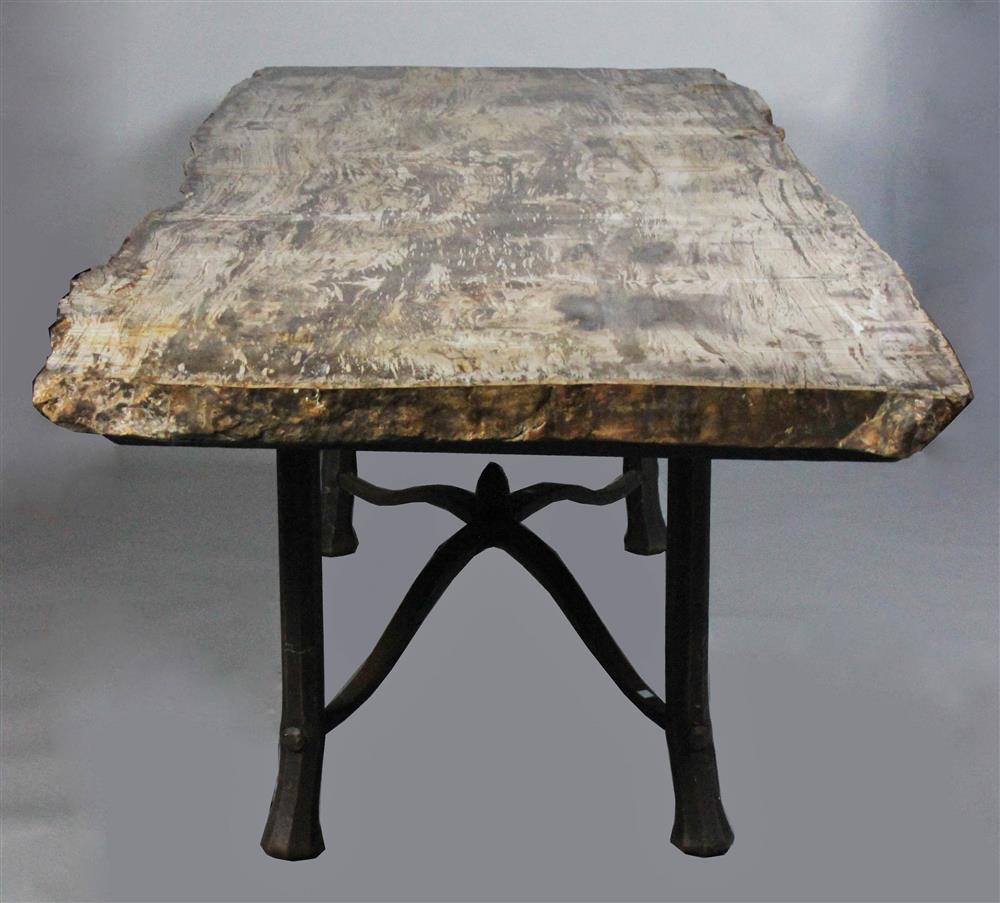 Appraisal: GIBSON'S OF THE GREENBRIER ARIZONA PETRIFIED CONIFER WOOD DINING TABLE