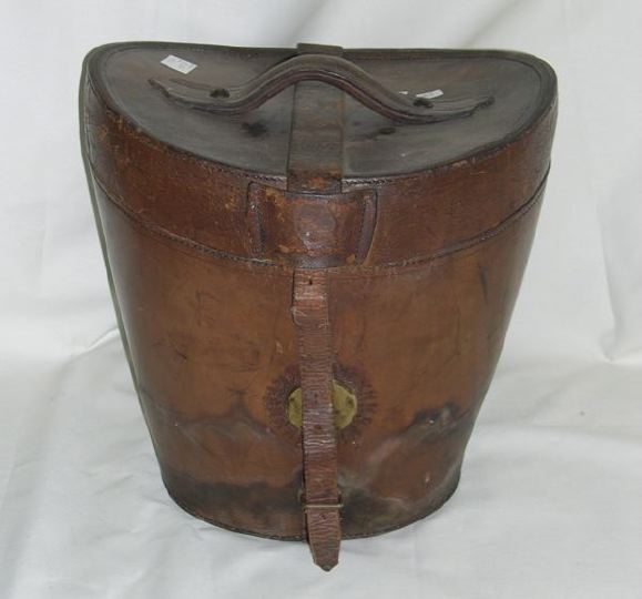 Appraisal: Good Anglo-American Brass-Mounted Fitted Leather Gentleman's Top Hat Box fourth