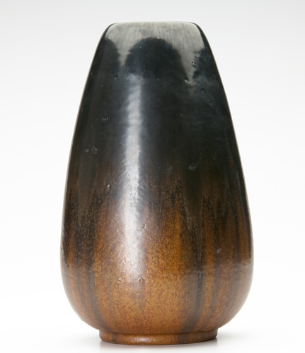 Appraisal: FULPER Large tear-shaped vase covered in an excellent Mirror Black