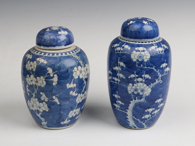 Appraisal: A TH CENTURY CHINESE BLUE AND WHITE GINGER JAR AND