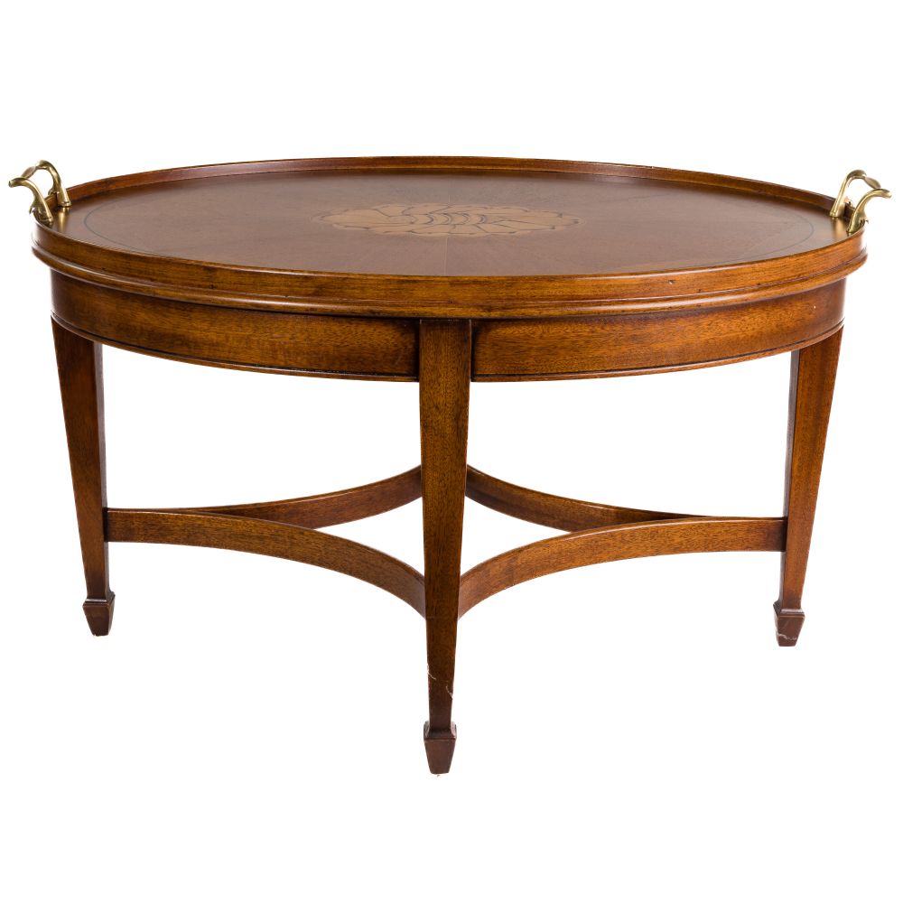 Appraisal: HENREDON HISTORIC NATCHEZ COLLECTION COFFEE TABLEHepplewhite style mahogany table having