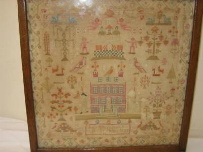 Appraisal: A GEORGIAN WOOLWORK SAMPLER worked by Ann Sinnington dated and