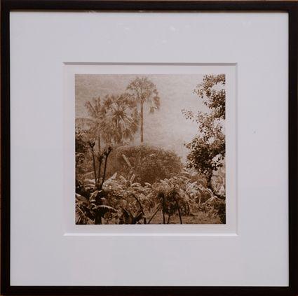 Appraisal: AMERICAN SCHOOL UNDER THE VOLCANO Sepia-toned photograph x in signed