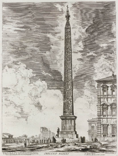 Appraisal: GIOVANNI B PIRANESI Obelisco Egizio Etching x mm x inches