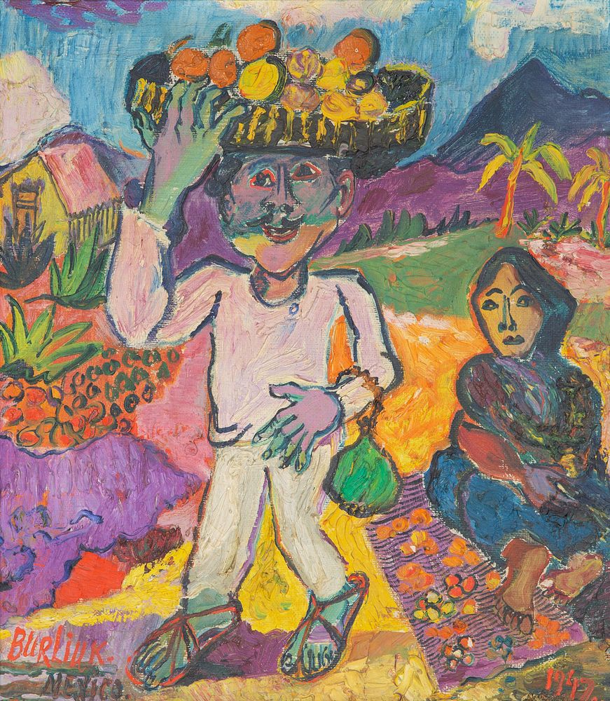 Appraisal: DAVID BURLIUK RUSSIAN - DAVID BURLIUK RUSSIAN - Fruit Peddler