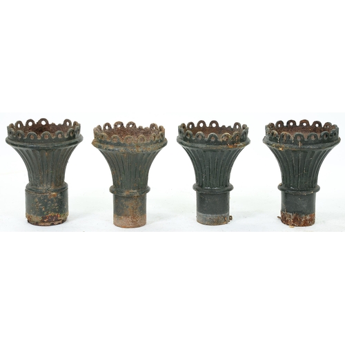 Appraisal: A set of four Victorian cast iron garden vases of