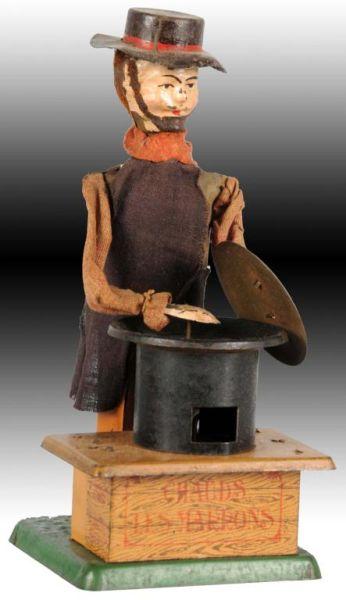 Appraisal: French Martin Hand-Painted Chestnut Vendor Toy Description Wind-up working When