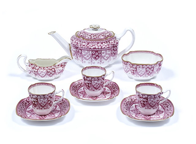 Appraisal: A Copeland printed part tea setcirca to include three cups