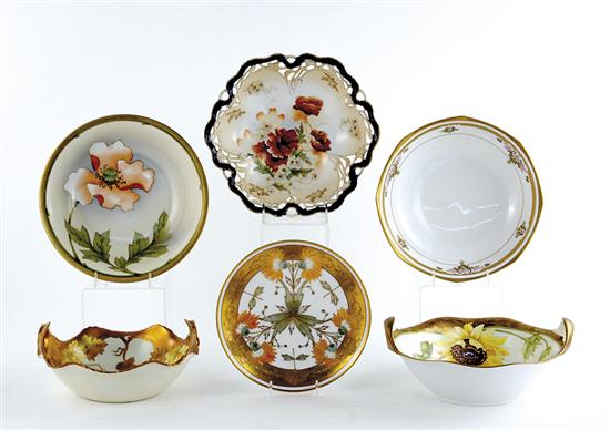 Appraisal: Collection Continental porcelain bowls and plate various floral patterns with