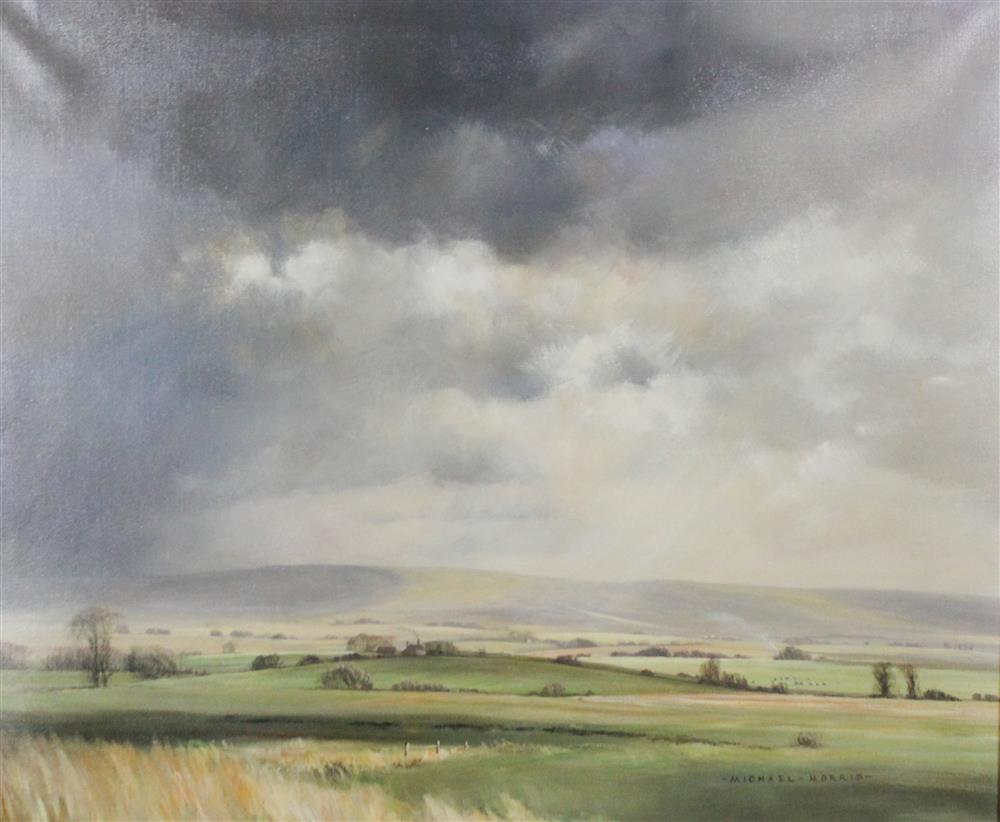 Appraisal: MICHAEL MORRIS BRITISH - RISE FARM Oil on canvas x