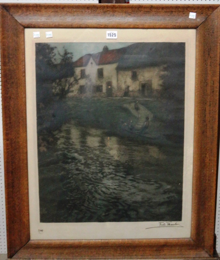 Appraisal: Fritz Thaulow - Evening in Audenade colour aquatint signed and