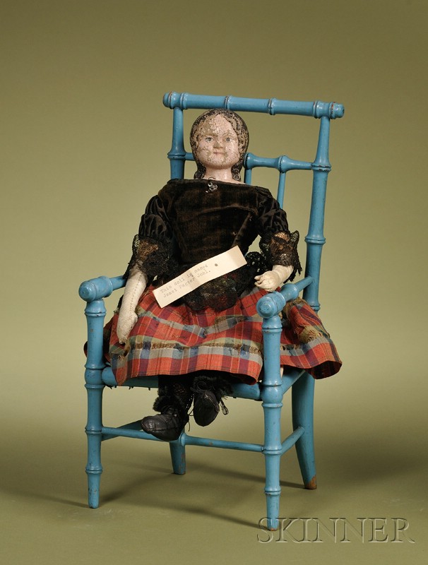 Appraisal: Goodyear Patent Rubber Doll with Blue Chair New York Rubber